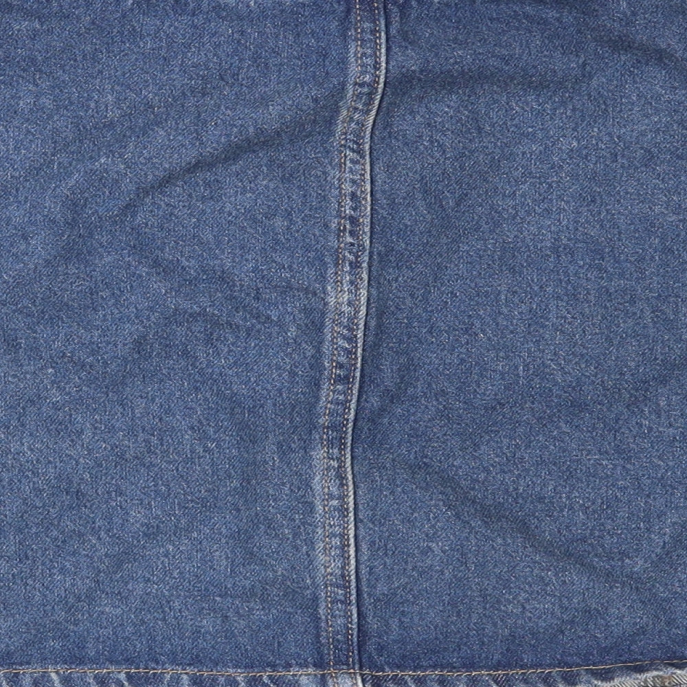 Denim & Co. Womens Blue Denim A-Line Set Size 8