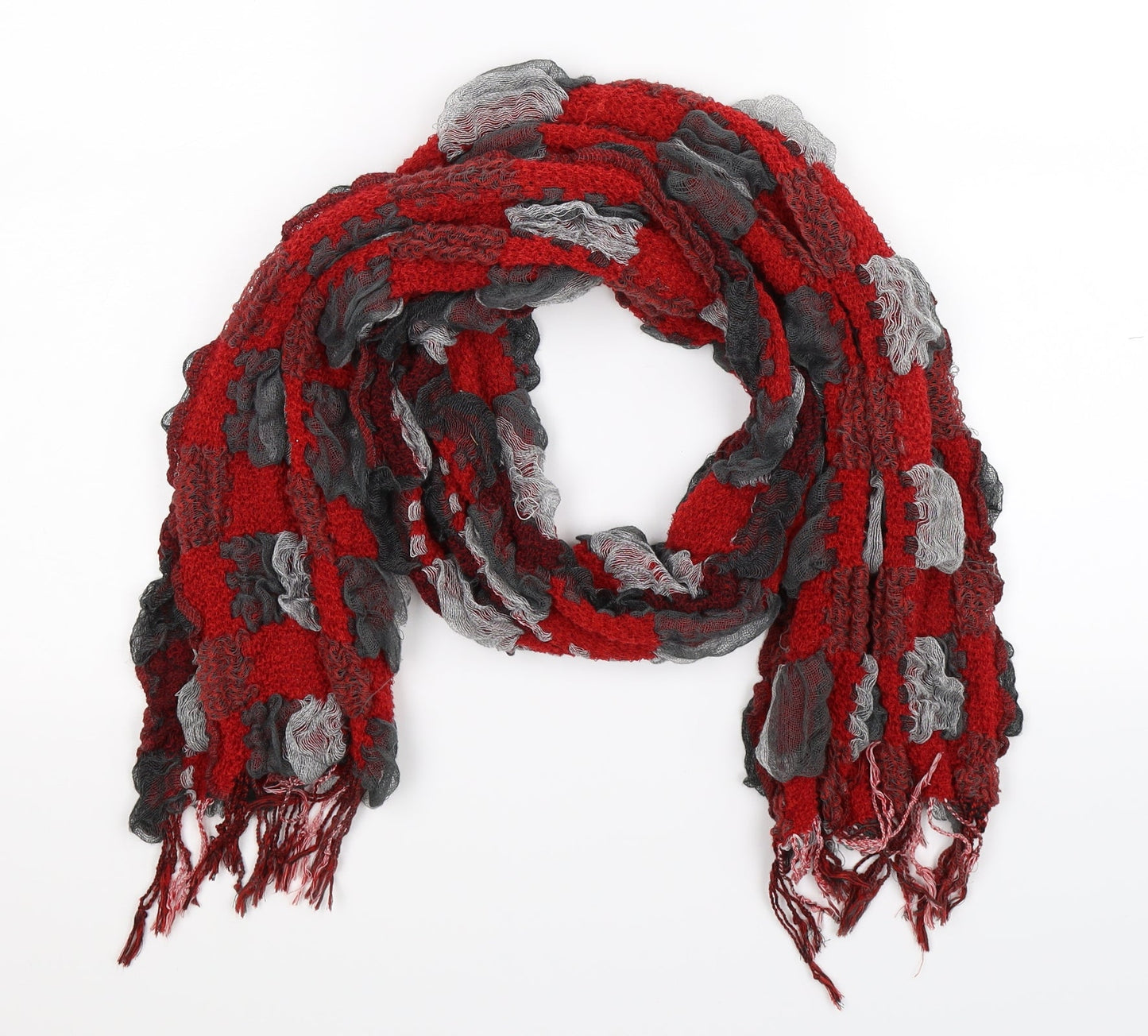 Preworn Womens Multicoloured Check Knit Scarf