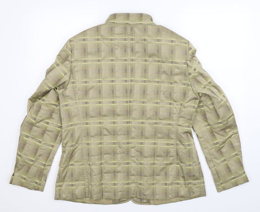 DELMOD Womens Beige Check Jacket Size 16