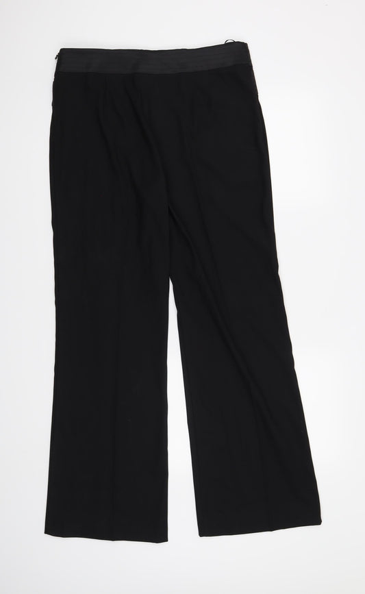 AMARANTO Womens Black Trousers Size 14 L31 in