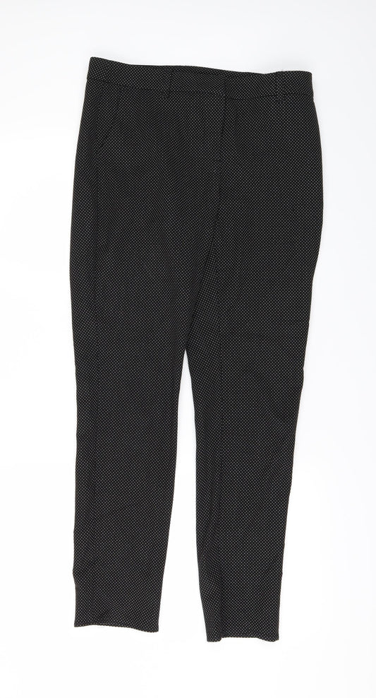 NEXT Womens Black Polka Dot Trousers Size 8 L26 in