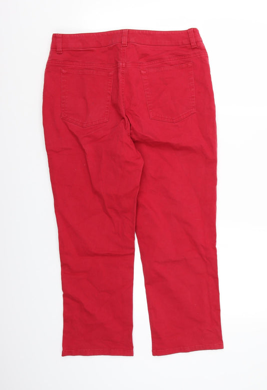 Jones New York Womens Red  Denim Cropped Jeans Size 10 L24 in