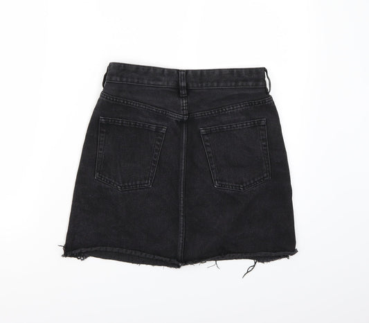 &DENIM Womens Black Denim A-Line Skirt Size 8
