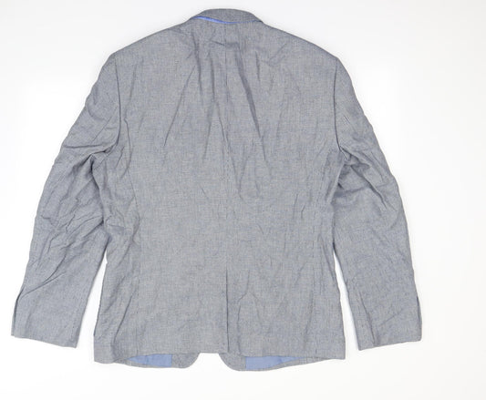 Preworn Mens Blue Argyle/Diamond Jacket Blazer Size L