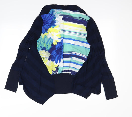 Per Una Womens Blue Floral Cardigan Jumper Size 10