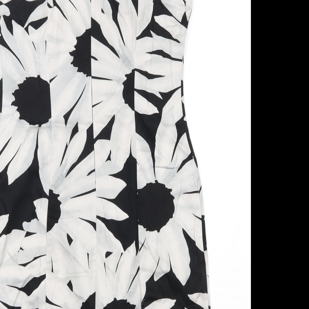 blue sand Womens Black Floral A-Line Size 42