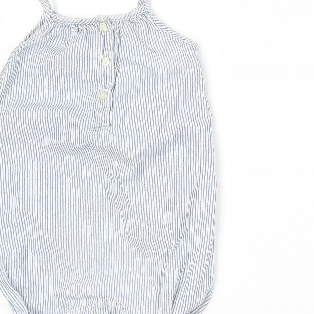 Gap Girls Blue Striped Dungaree One-Piece Size 6-9 Months