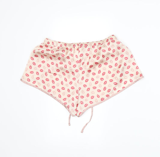 H&M Womens Beige Spotted Hot Pants Shorts Size S