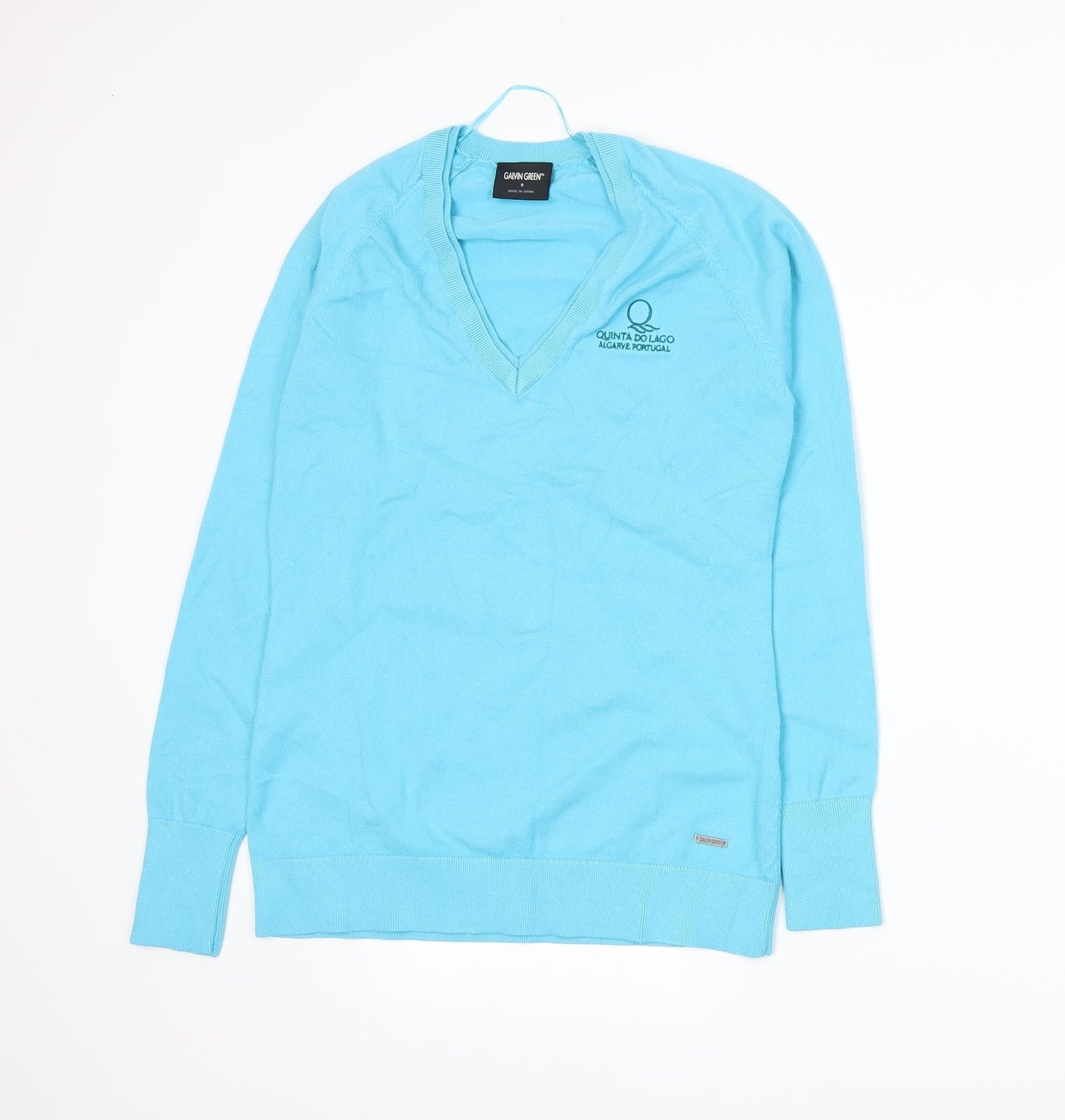 Galvin Green Womens Blue Knit Pullover Jumper Size S