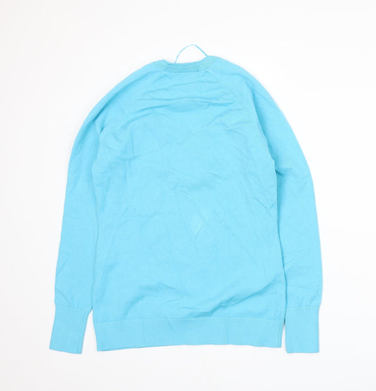 Womens UK S Regular Galvin Green Blue Pullover Tight-Knit