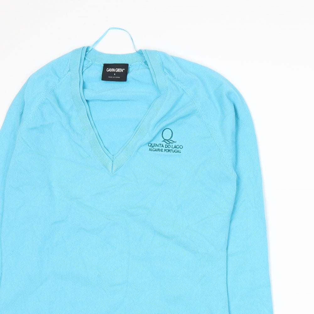 Galvin Green Womens Blue Knit Pullover Jumper Size S