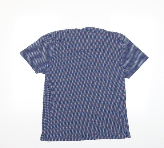 canda Mens Blue Geometric T-Shirt Size S