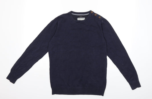 quaterback Mens Blue Pullover Jumper Size S