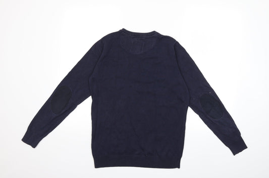 quaterback Mens Blue Pullover Jumper Size S