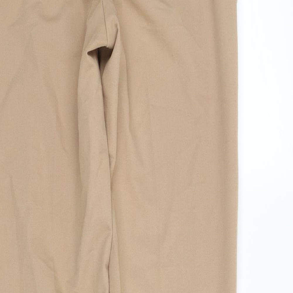 Brand and care label for Dorothy Perkins women’s beige trousers, size UK 6, 29-inch leg