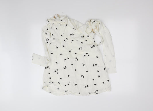 Dot & X Womens White Fit & Flare Size 8