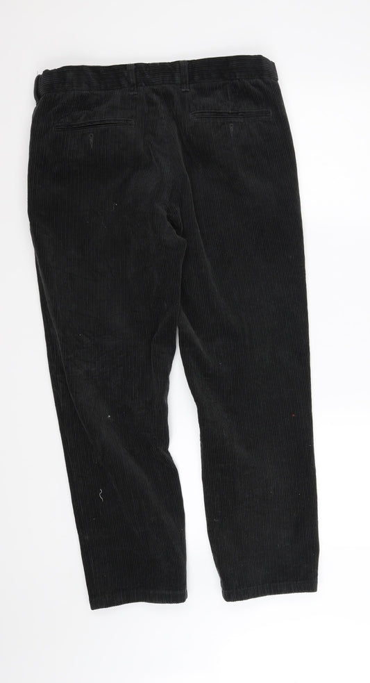 m&s Mens Black Trousers Size L L28 in