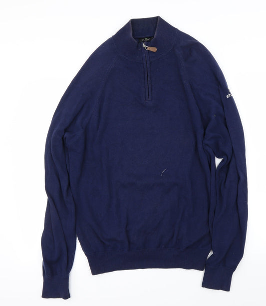 Stuburt Mens Blue Henley Jumper Size M