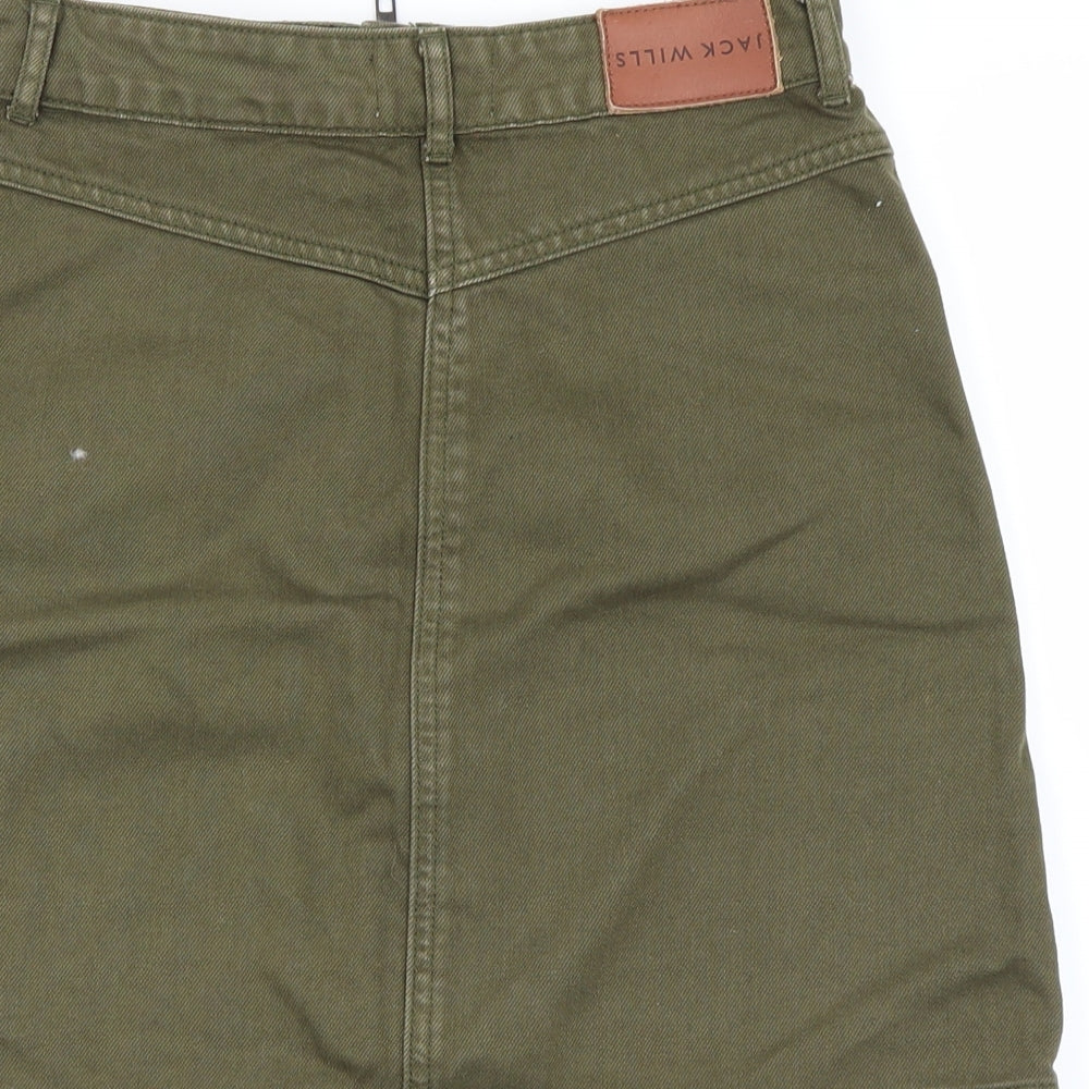 Jack Wills Womens Green A-Line Skirt Size 6