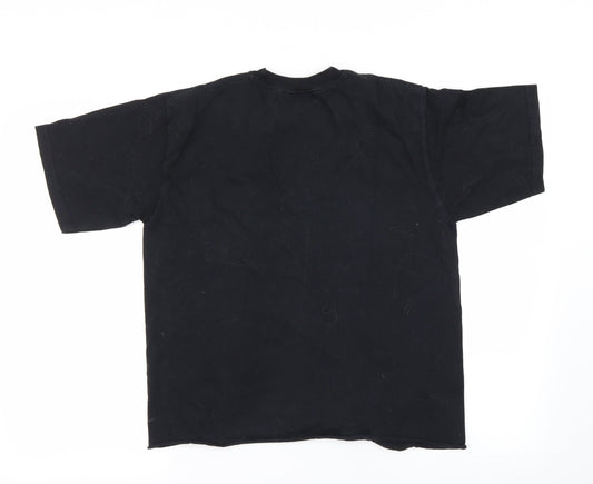 Preworn Womens Black Cropped T-Shirt Size S