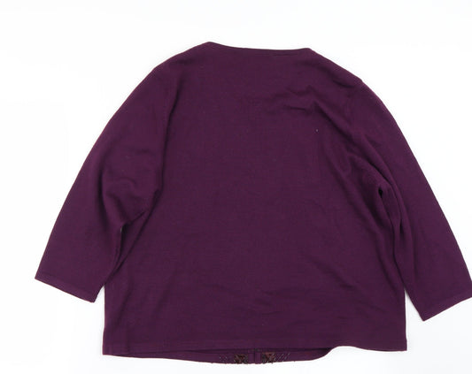 Marks and Spencer Womens Purple Cardigan Jumper Size 10