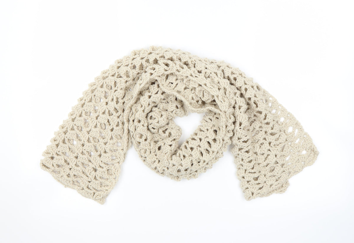 Front view of Preworn women’s beige scarf