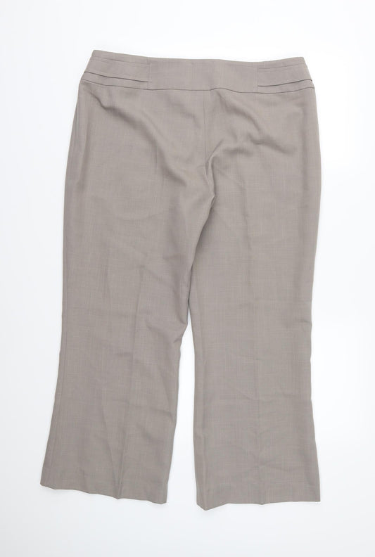 Debenhams Womens Beige Rayon Trousers Size 16 L27 in