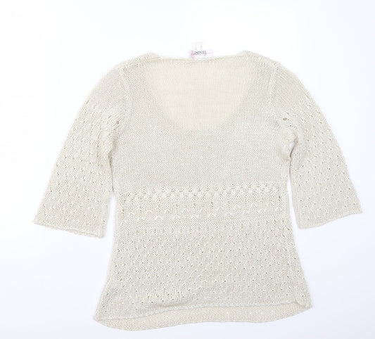 Tesini Womens Beige Pullover Jumper Size 14