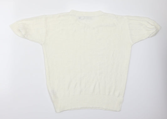 Isle Womens White Basic T-Shirt Size M
