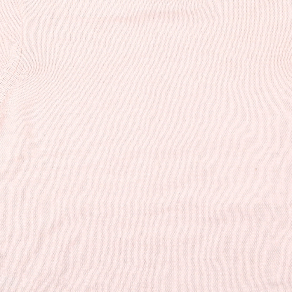 Brand and care label for Bonmarché women’s pink basic t-shirt, size M