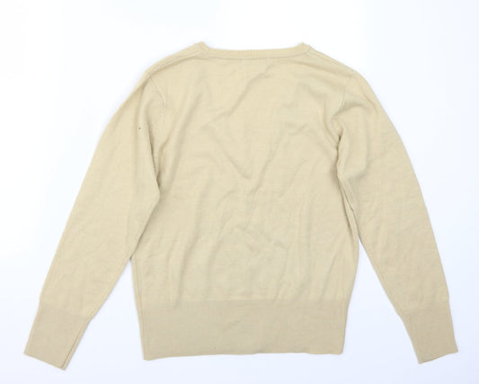 BM Womens Beige Pullover Jumper Size S