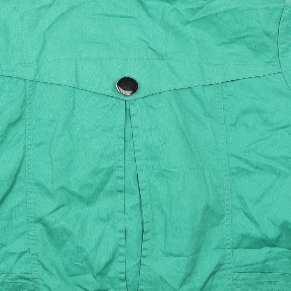 Brand and care label for Vero Moda women’s green jacket coat, size L