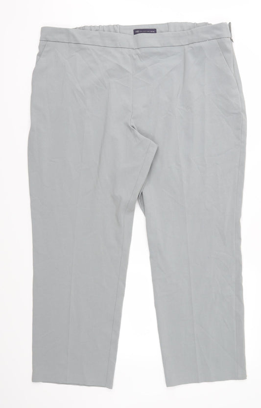 Marks and Spencer Womens Grey Trousers Size 22 L28 in