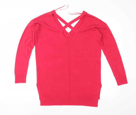 Matalan Womens Pink Knit Pullover Jumper Size 8