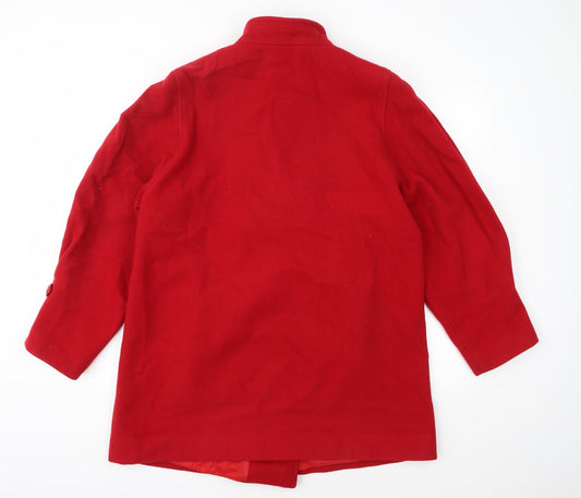 Preworn Womens Red Overcoat Coat Size 14
