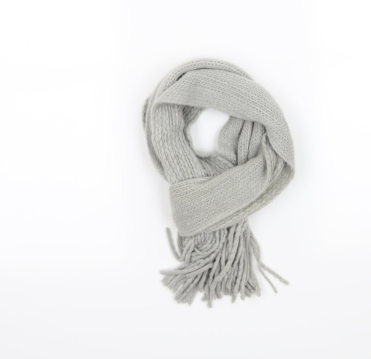 Front view of Preworn women’s grey scarf