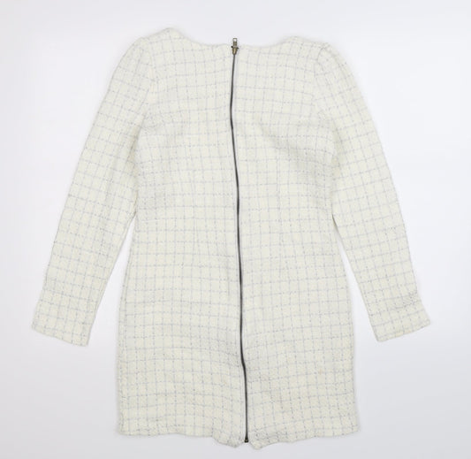 Ye Ye Womens White Check Bodycon Size S