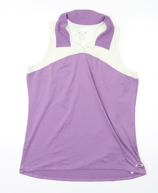 Oakley Womens Purple Striped  Basic Tank Size XL