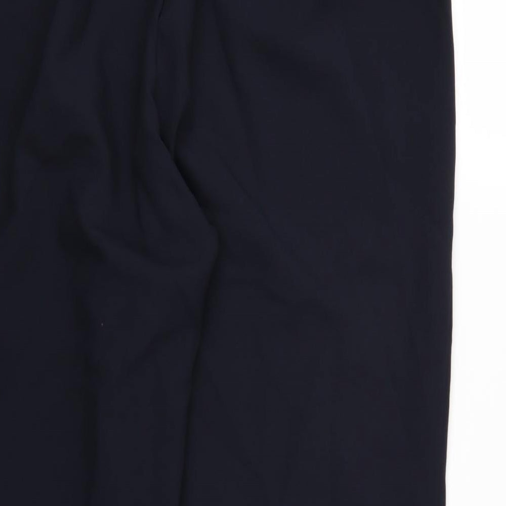 Brand and care label for Classics women’s blue rayon trousers, size UK 20, 26-inch leg
