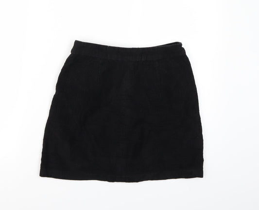 Papaya Womens Black Corduroy A-Line Skirt Size 8