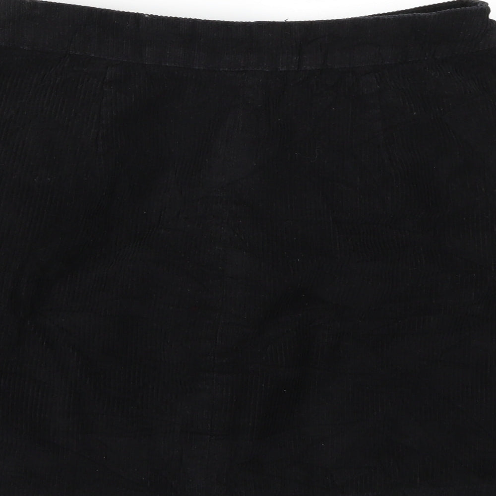 Papaya Womens Black Corduroy A-Line Skirt Size 8