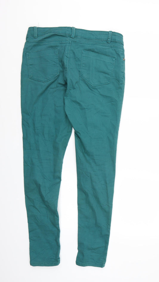 Dorothy Perkins Womens Green Denim Skinny Jeans Size 10 L30 in