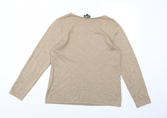 CASAMIA Womens Brown Knit Pullover Jumper Size M