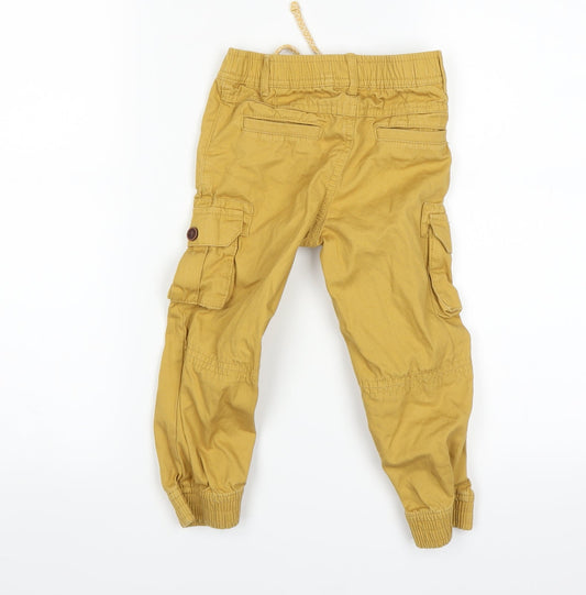 Mothercare Boys Yellow Cargo Trousers Size 2 Years