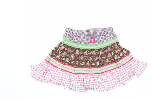 hilly chrisp Girls Purple Polka Dot A-Line Skirt Size 3 Years - Flower