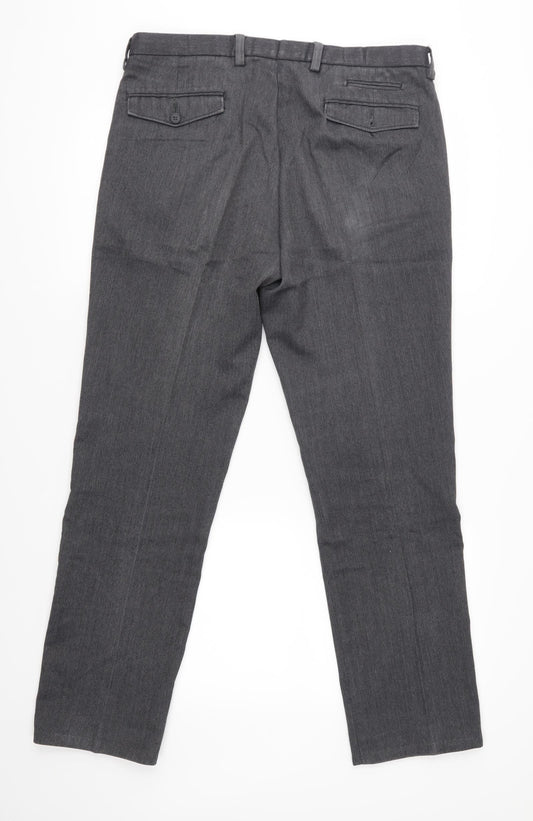 Burton Mens Grey Trousers Size 34 L28 in