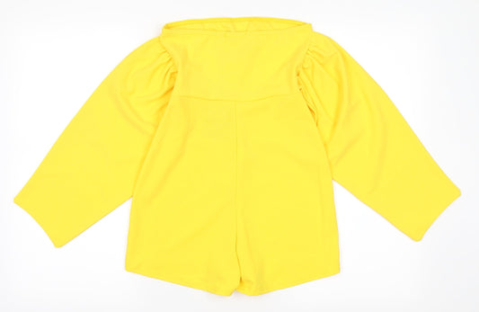 PRETTYLITTLETHING Womens Yellow Playsuit One-Piece Size 6