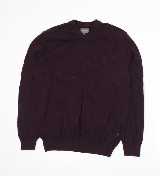 Peter Werth Mens Purple Knit Pullover Jumper Size M