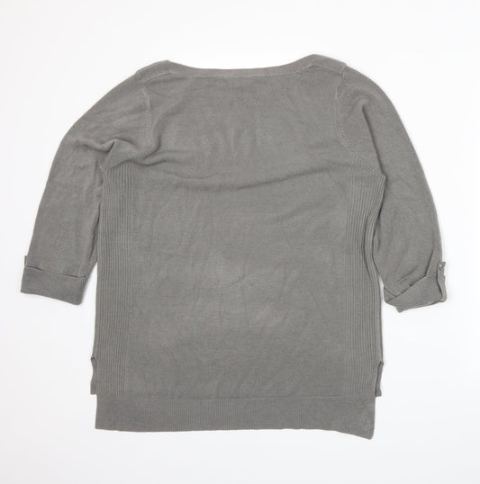 BHS Womens Grey Knit Pullover Jumper Size 16