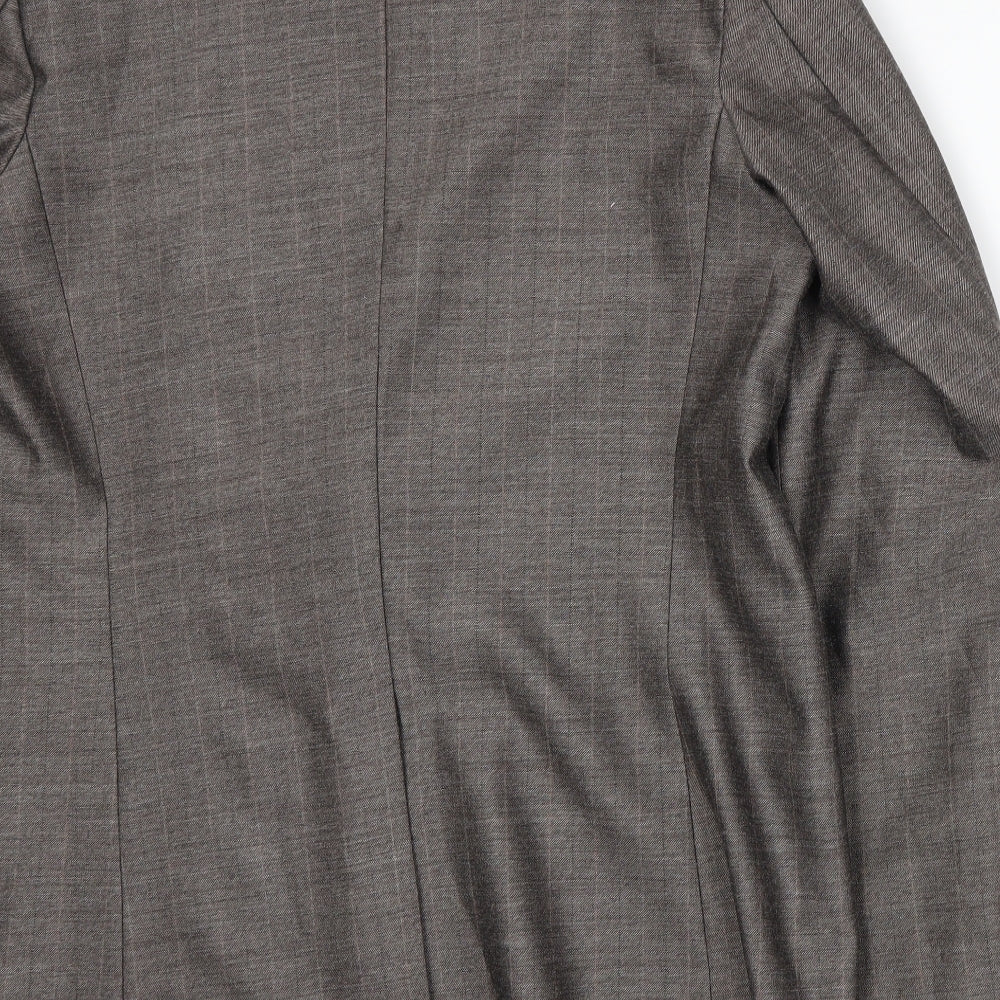Brand and care label for Fitwell Tailors men’s brown jacket suit jacket, size L